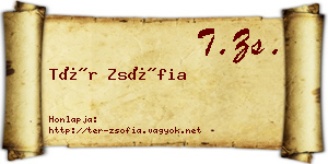 Tér Zsófia névjegykártya